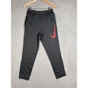 Nike Pants Youth XL Black Red Dri-Fit Fleece Joggers Athletic Zip Pockets